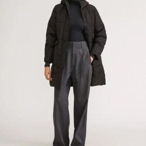 Everlane Black ReNew Long Hooded Puffer Coat EUC XXS